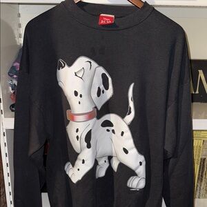 Disney Black Shirt with 101 Dalmatian Design vintage XL sweatshirt